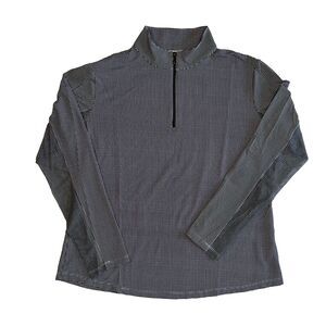 IBKUL Mock Neck Half Zip Long Sleeve Top Mini Check UPF50+ Sun Shirt Size XL